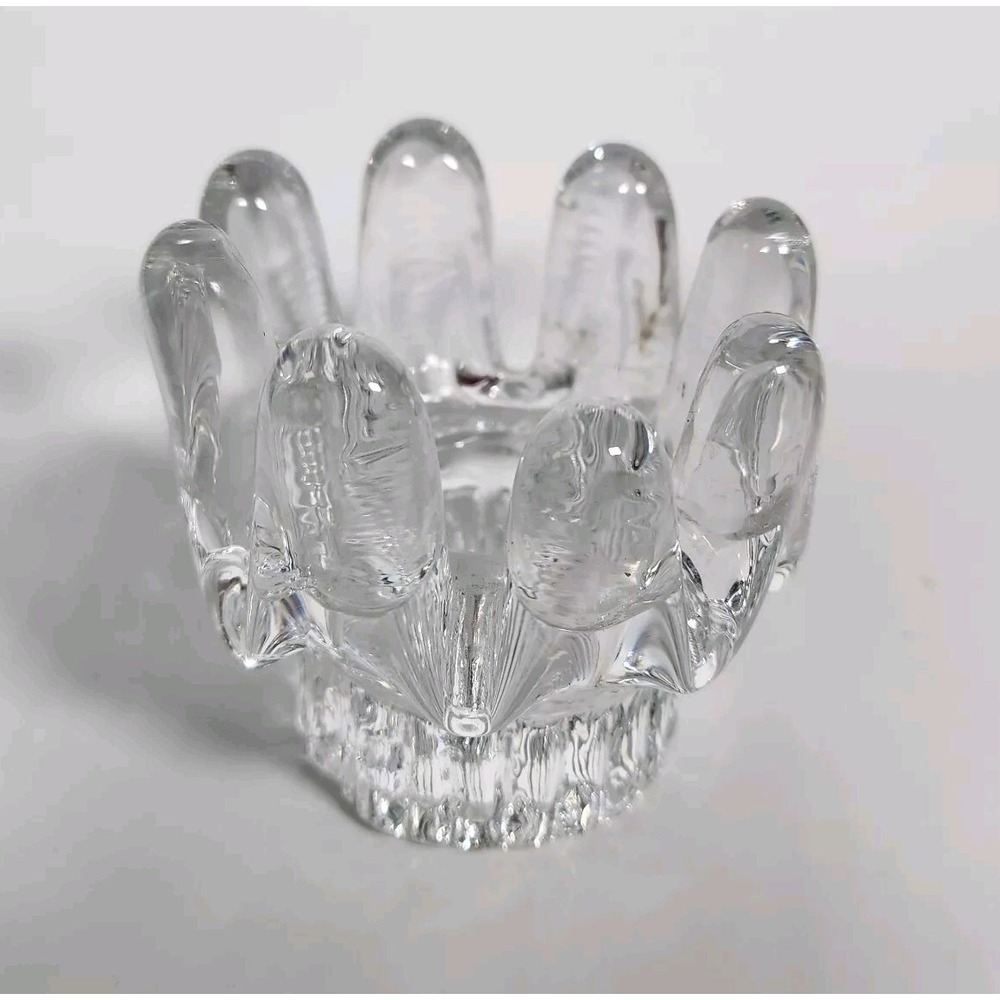 Kosta Boda Sunflower Votive Candle Holder Goran Warff Vintage Glass 70s MCM 3.75